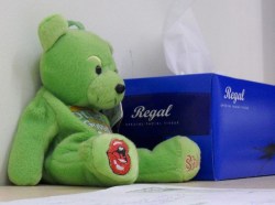 Even the office gossip mascot needed some respite.